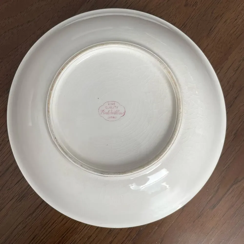 Pink Willow Serving Bowl Dish Fine Quality Japan Oriental Collectible Crazing